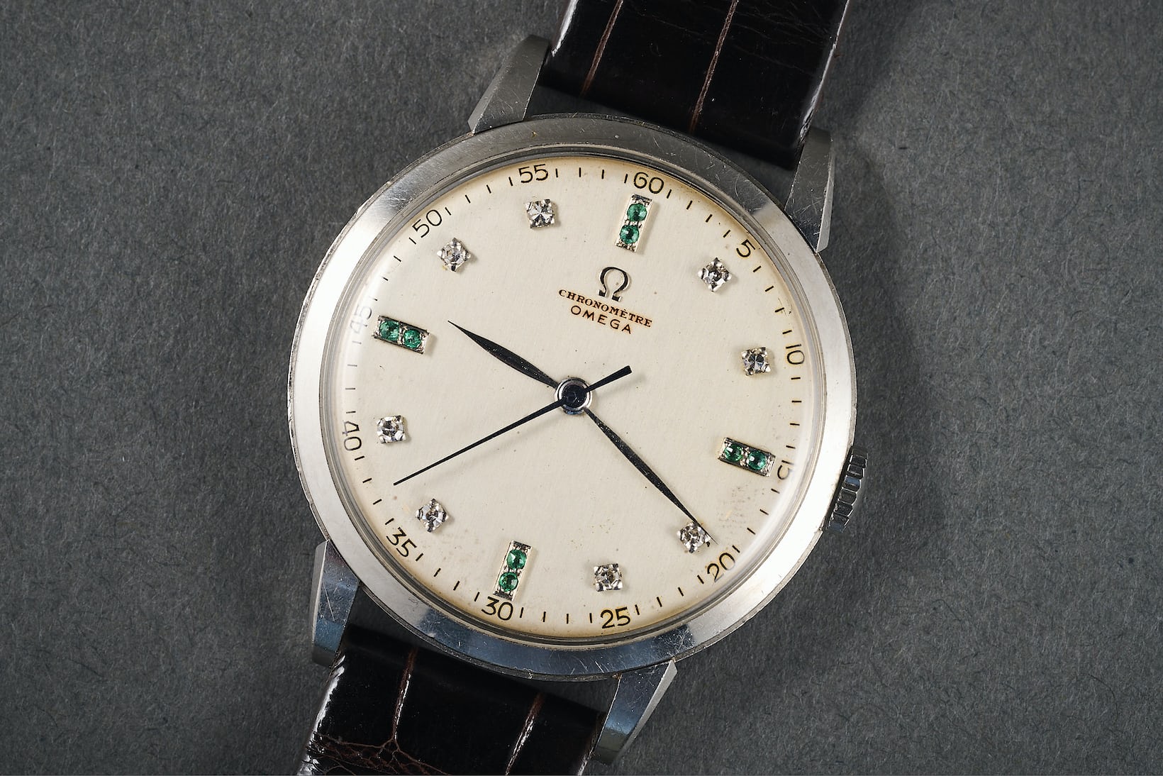 A 1948 Platinum AAA Quality Replica Omega Chronometer with Gem Indices